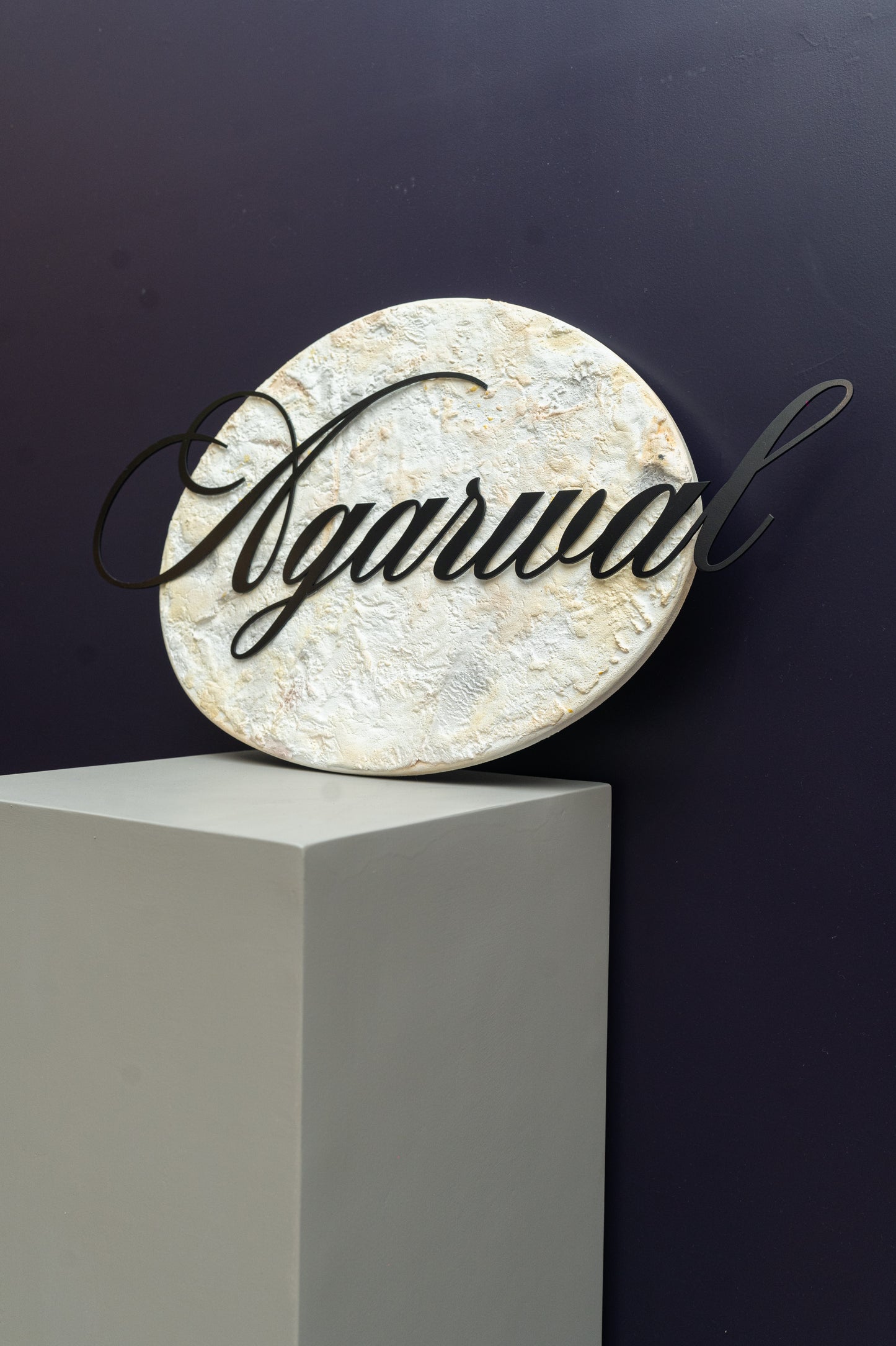 Amaris – Textured Wooden Name Plate with Powder-Coated MS Letters