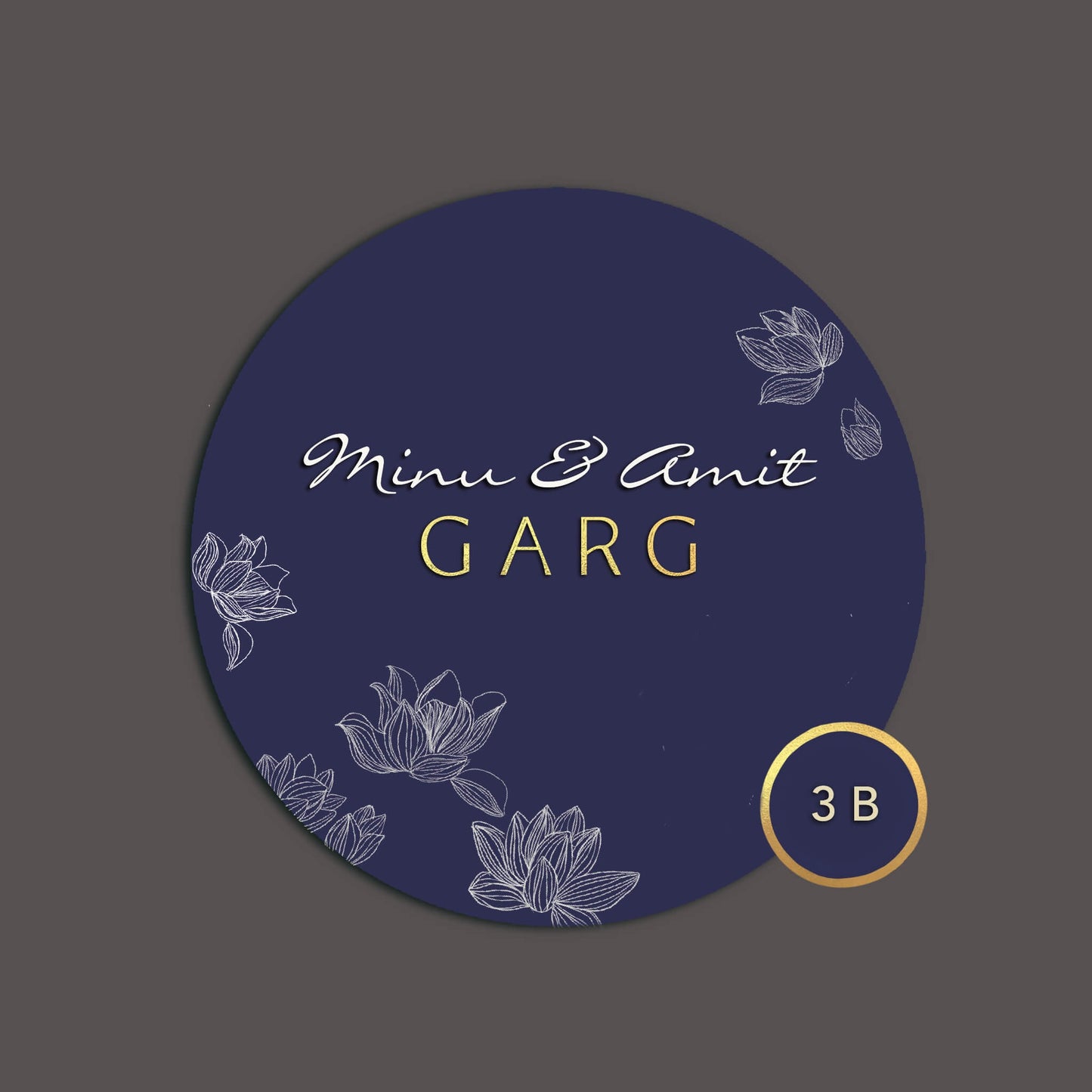 Advitiya – Circular Hand-Painted Wooden Name Plate with Steel & Acrylic Letters