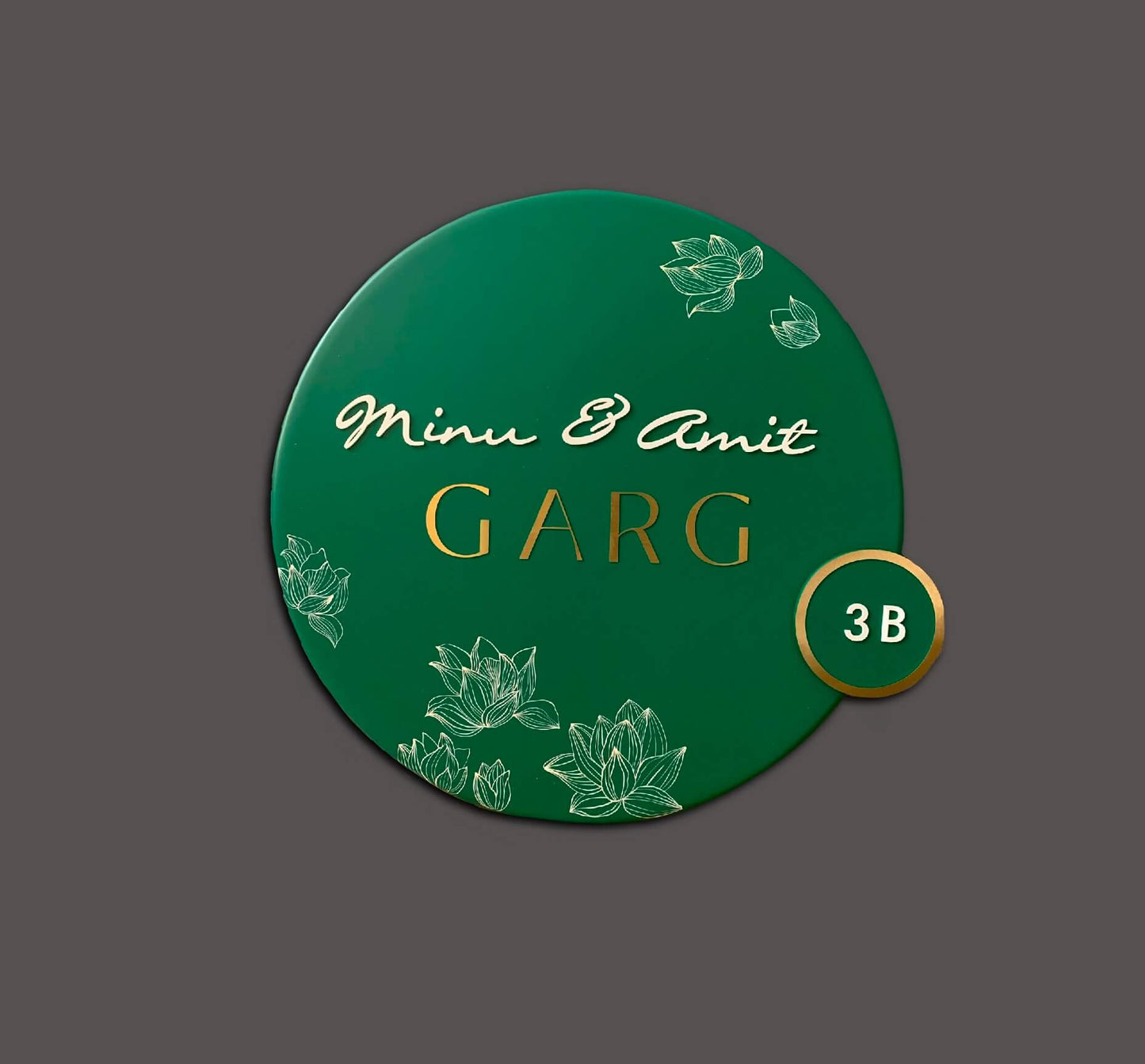 Advitiya – Circular Hand-Painted Wooden Name Plate with Steel & Acrylic Letters