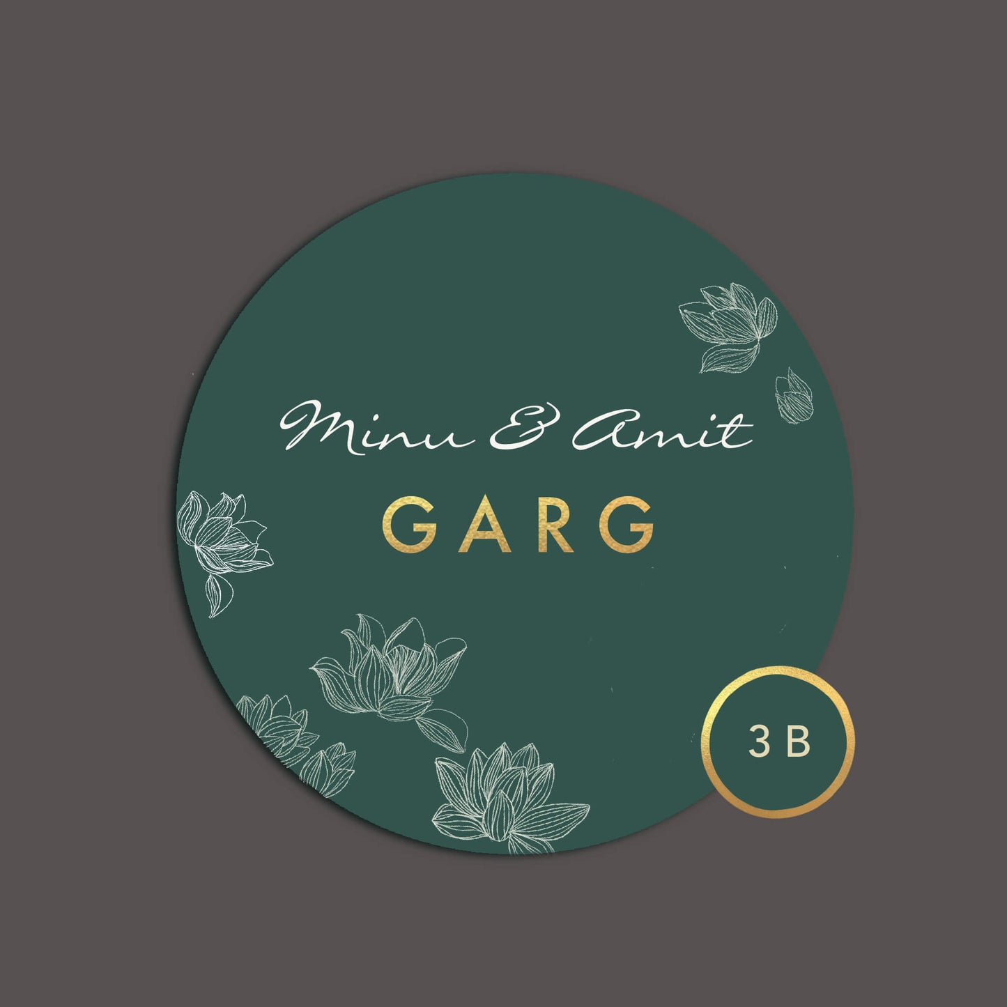 Advitiya – Circular Hand-Painted Wooden Name Plate with Steel & Acrylic Letters