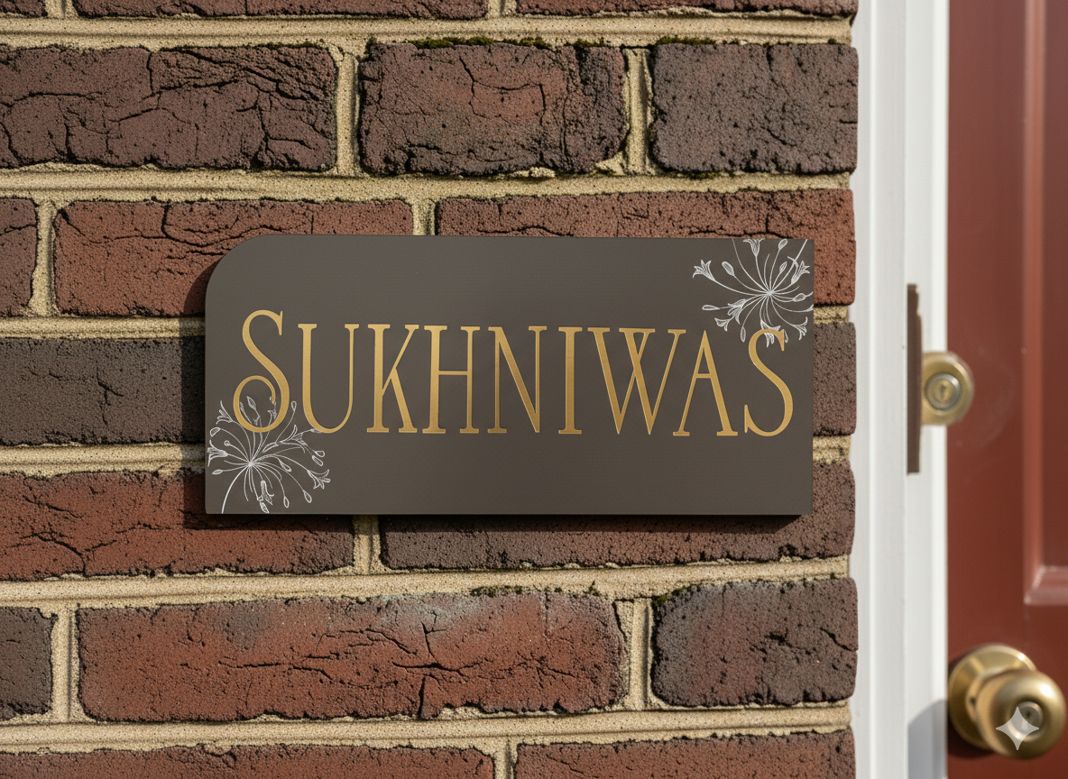 Mudita – Hand-Painted Wooden Name Plate