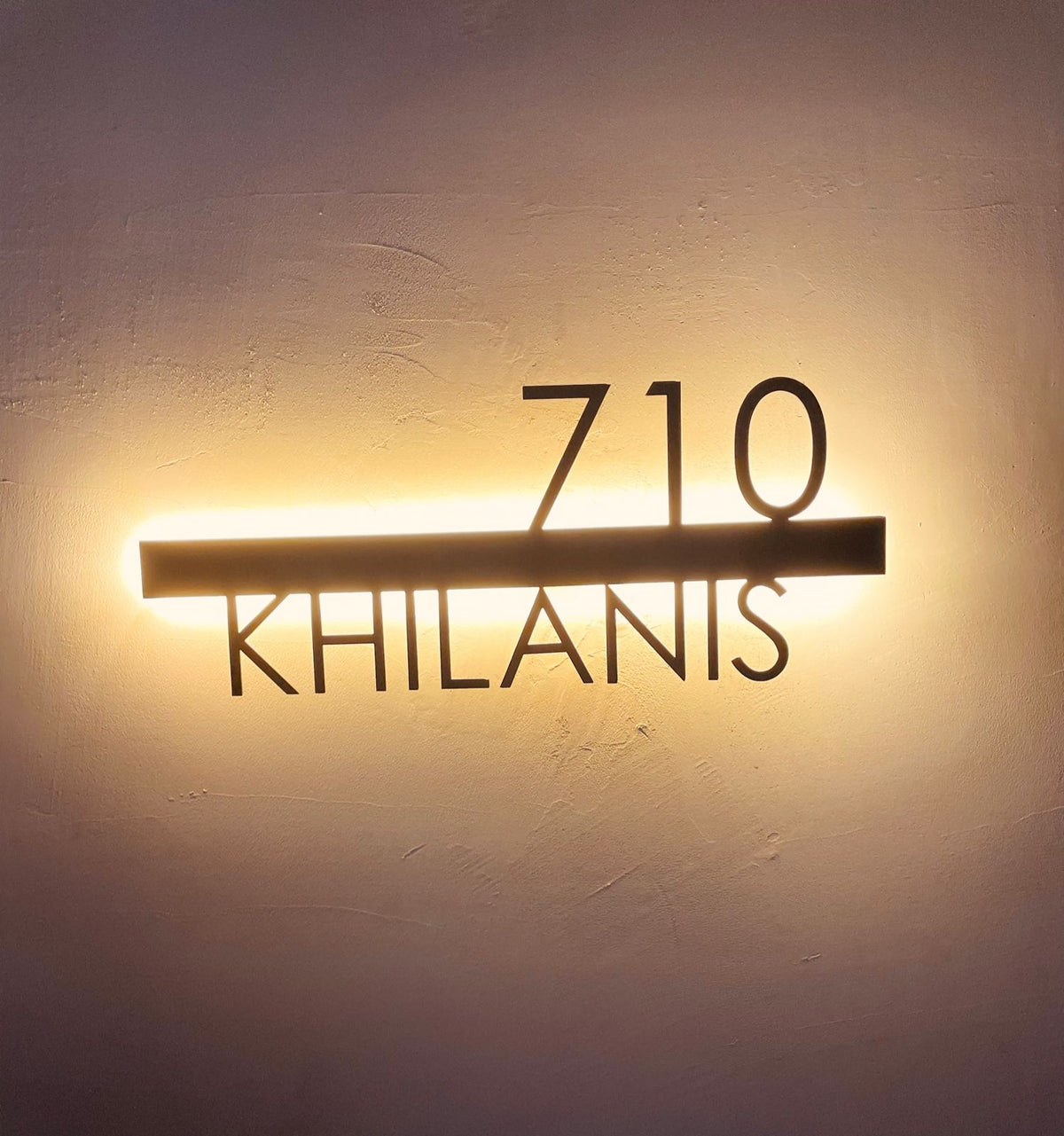 Lagom 1 – Backlit Name Plate in Powder-Coated Mild Steel – Y-Square Atelier