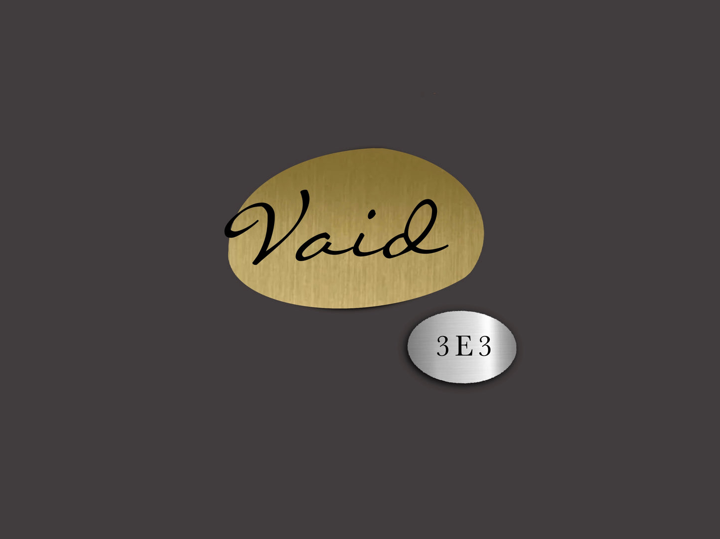 Aureus – Dual-Tone Name Plate in Gold & Powder-Coated Steel