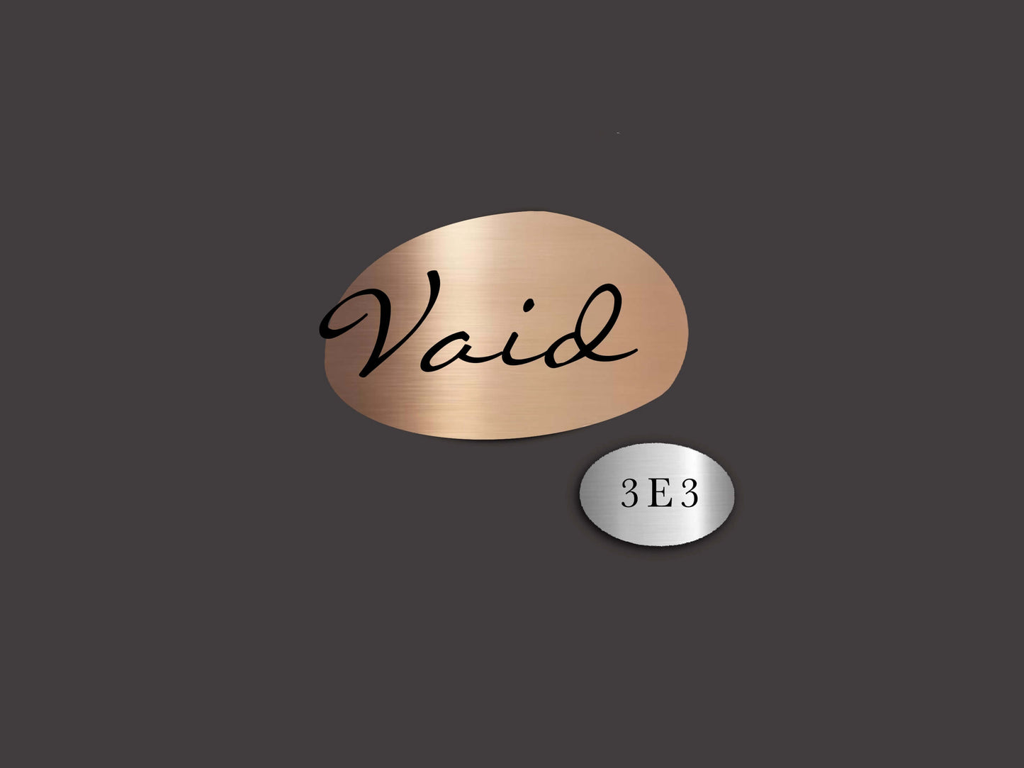 Aureus – Dual-Tone Name Plate in Gold & Powder-Coated Steel